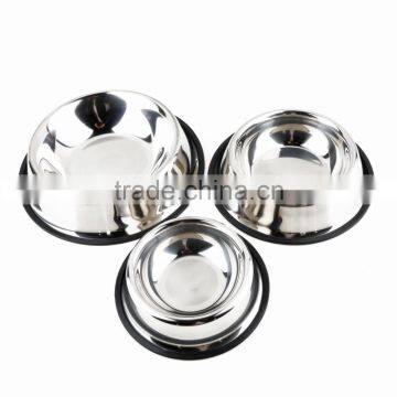 Stainless Steel Pet Cat Bowl No Tip No Slip Dog Puppy Pet Food or Water Bowl Dish Feeding Watering Supplies 3 Different Size