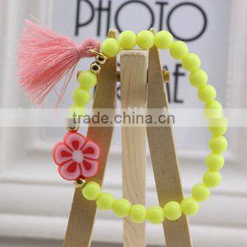 Colorful Bangle Wristband Children Kids Custom Tassel Bead Bracelet photo-3