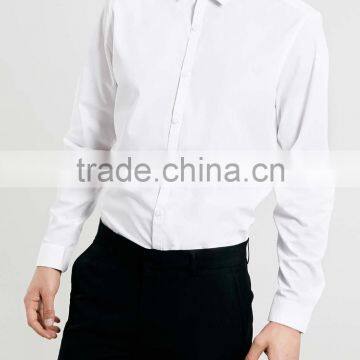 Wholesale China High Quality Plain Long Sleeves White Shirts for Men photo-2