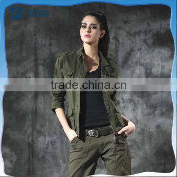 fashion style army jacket women army uniform military jacket green color custom designs pictures brand china manufacturer