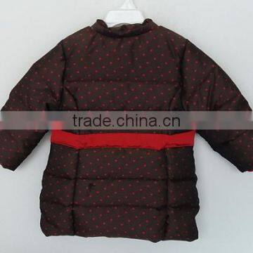 2016 Baby Girls Brown Color Printed Cotton Padded Coat for Winter photo-2