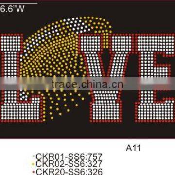 Hot Fix Popolar Custom Love Sports Rhinestone Transfer Design photo-2