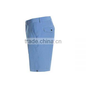Blue Solid Color Cotton Polyester Casual Shorts for Men photo-5
