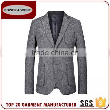 Wholesale Suit Custom Design 1 Button Patch Pocket Men Business Suit Jacket Blazer photo-2