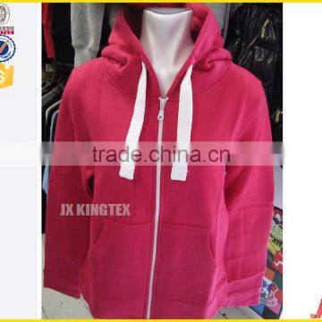 Contrast wholesale color OEM/ODM service men's pink zipper-up hoodies with your own logo