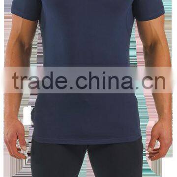 High Quality Cotton Elastane Fabric Pro-fit t Shirt Slim Fit Gym Wear Fitness t Shirts photo-4