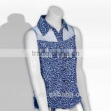 Ladies Sleeveless Shirt Neck Cardigan Work Uniform Blouses photo-2