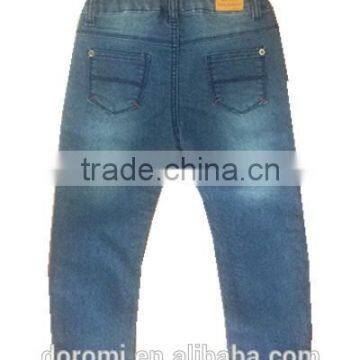 Simple Washed Kids Jeans With Elastic photo-2