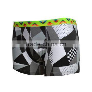 Mans Boxer Cotton Underwear Suit Checks Printed Brief With Elastic Band photo-2