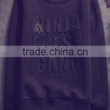 Fashion Scuba Crewneck Sweatshirt Embossed Pullover photo-2