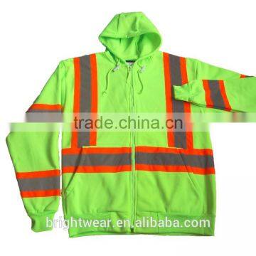 100%polyester Inner Brush Fleece hi Vis Sweatshirt ANSI CLass 3 photo-6