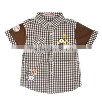 Cotton Cartoon Checked Children Blouse photo-3