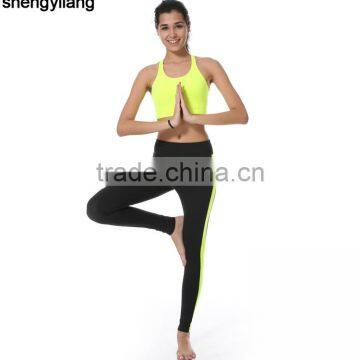 Beautiful Fluorescence Slim Fitness Yoga Clothes 88% Polyester + 15% Spandex Fitness Sportwear Yoga Suit in Guangzhou photo-2