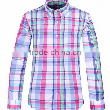 2017 Latest Fashion Plaid Long Sleeve Button-down Collar Casual Shirt for Men photo-2