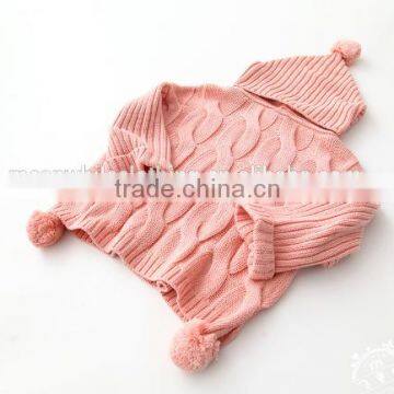New Products Knitted Sweater Design for Baby Girls With Hoodie photo-5
