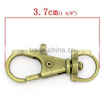 China Wholesale Antique Bronze Key Ring Metal Swivel Lobster Claw Clasp Hook photo-3