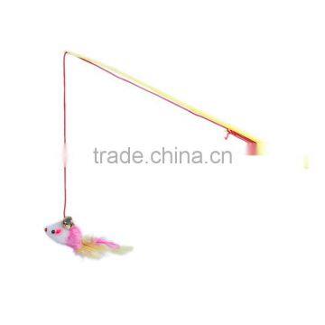 Plastic Wand Pet Teaser Mouse Animal Yellow Bell photo-3