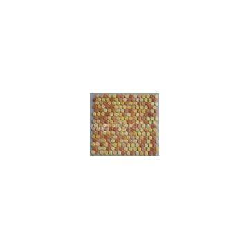 Colorful Penny Round Ceramic Mosaic Tiles , 300x300 Mesh Dotted Mosaic Tiles