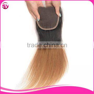1B/27 Brazilian Ombre Blonde Hair Closure Piece, Free Parting Lace Closure Blonde photo-5