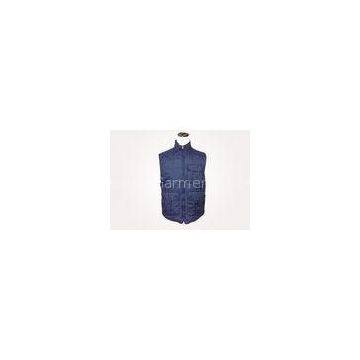 Comfortable Sleeveless Mens Padded Jacket , Light Weight Blue Cotton Vest