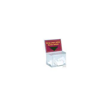 Small Coin Box With Sign Holder-No Lock 4R Clear