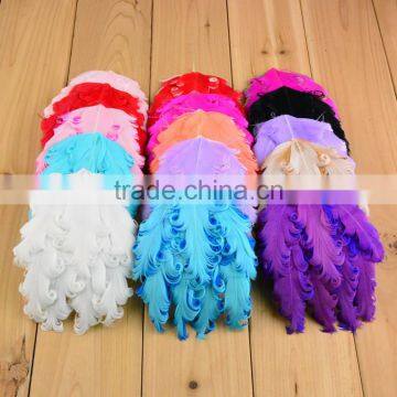 15colors feather flower pads for newborn baby girl hair band headband kids hair accessories