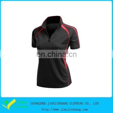 Classical Design Dri Fit Stand Collar Slim Fitted Woman's Golf Shirt Wholesale