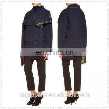 alpaca-blend oversized style ribbed hem women coat low price 