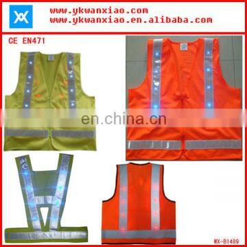 suppliers OEM 14/16 flashing high visibility reflective OEM LED reflective jacket