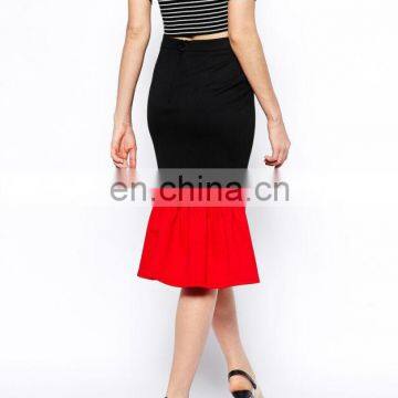 2014 A/W Fashion Midi Skirt With Peplum Hem photo-2