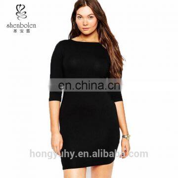 Plus Size Black Mini Bodycon Dress from Chinese Clothing Manufacturers OEM