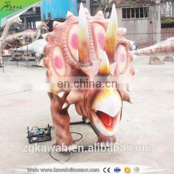 KAWAH Amusement Park Coin Operated Triceratops Kiddie Rides Animatronic Dinosaur Rides