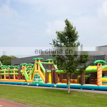 inflatable stormbaan mega run jungle / jungle inflatable jumbo obstacle run track / stormbaan mega run jungle inflatables