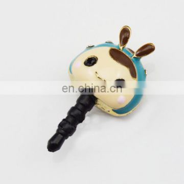 Funny decorated wholesale mobile earphone cell phone anti dust plug MCD-0073