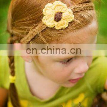 Knitted Girl Yellow Flower Headband Baby Headwear