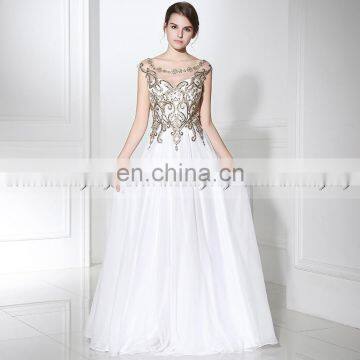 Best Selling Cap Sleeve Exquisite Beaded Chiffon Long Evening Dresses LX288 photo-5