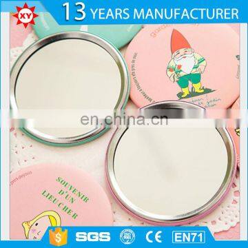 Promotion round plastic mirrors pocket