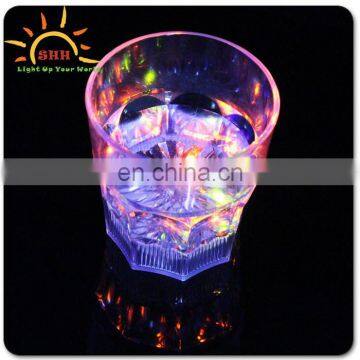 Plastic colored light up led whiskey rock drinking glasses