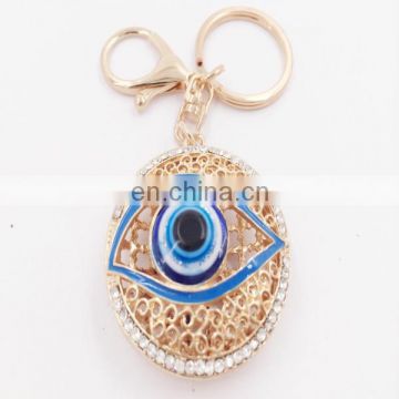 Hot Sale Personalized Metal Crystal Evil Eye Key Ring Car Keychain Pendant Key Chain