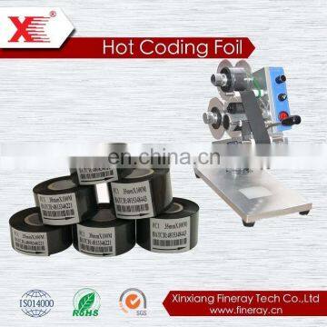 Manufacturer of hot coding foil/printing batch number/30mm*100m Fineray Coding Ribbon
