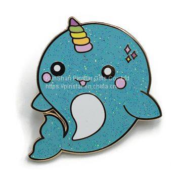 Dolphin Glitter Hard Enamel Pin photo-2