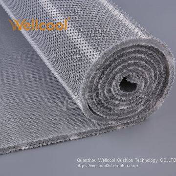 Unique design small hexagon gray washable 3d air mesh fabrics for mattress pad