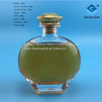 Wholesale  Customization of 500 ml Crystalline White Glass Wine Bottles