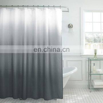Two Tone Printed Waterproof Cloth Shower Curtain for Bathroom photo-2