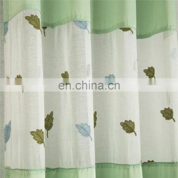 2017 New design embroidery cotton lace curtain fabric with high quality