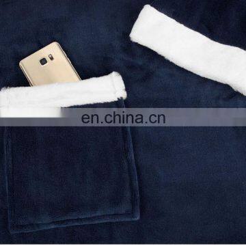 Cheap Super Soft Cozy Premium Wearable Electric Fleece Blanket With Long Sleeve for Women and Men photo-4