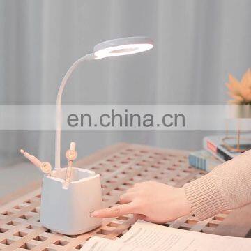 2020 table lamp with square pen tube & mobile phone holder eye protection desk lamp 360 degrees flexible tube