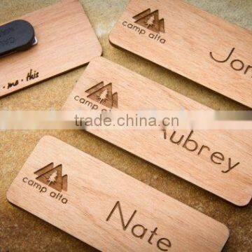 Custom Made Burn Stamp Logo Wooden Badge,Wood Tag