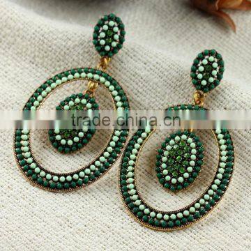 Earring With Blue Stone Round Paper Rolled Gold Torage Box Models Jewelry Arete Para Mujer photo-3