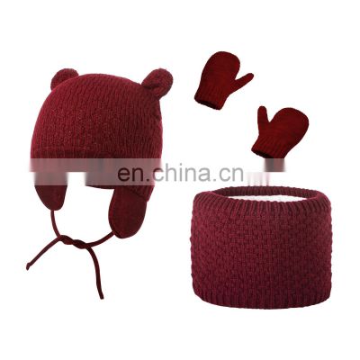 Children's Winter Warm Knit Hat Cute Glove Kids Caps Girls Boys Hand Protection Lovely Glove Baby Kids Girls Boys Gifts